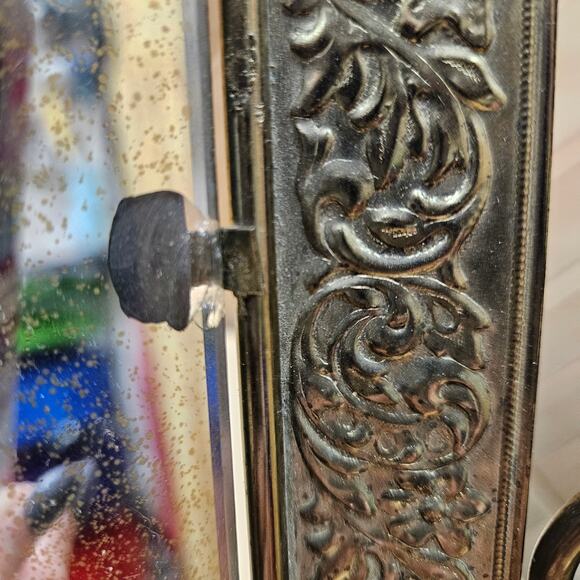 RARE Vintage Last Supper Mirror Frame 10 Commandments mini taper candle holders - Picture 8 of 9